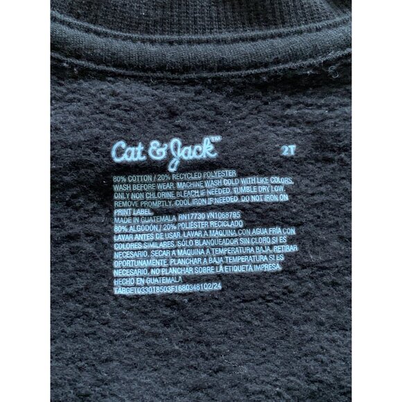 Cat & Jack Toddler Boys Dinosaur Print Black Sweatshirt Size 2T - Picture 3 of 10